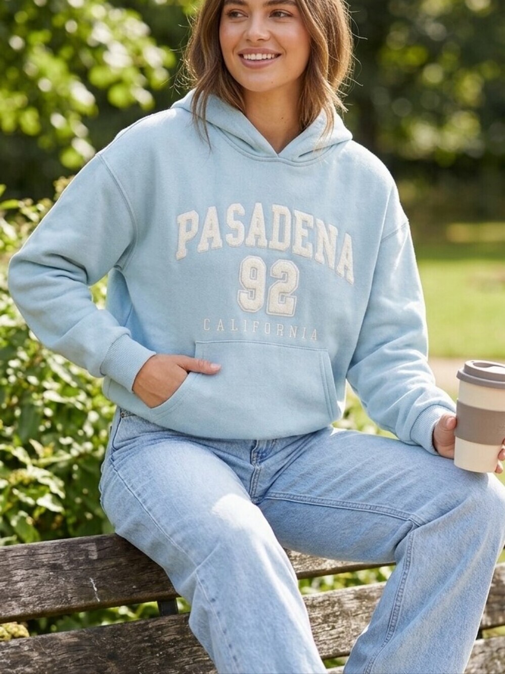 Refuge Athletics Pasadena 92 Baby Blue Hoodie.Color Mint
